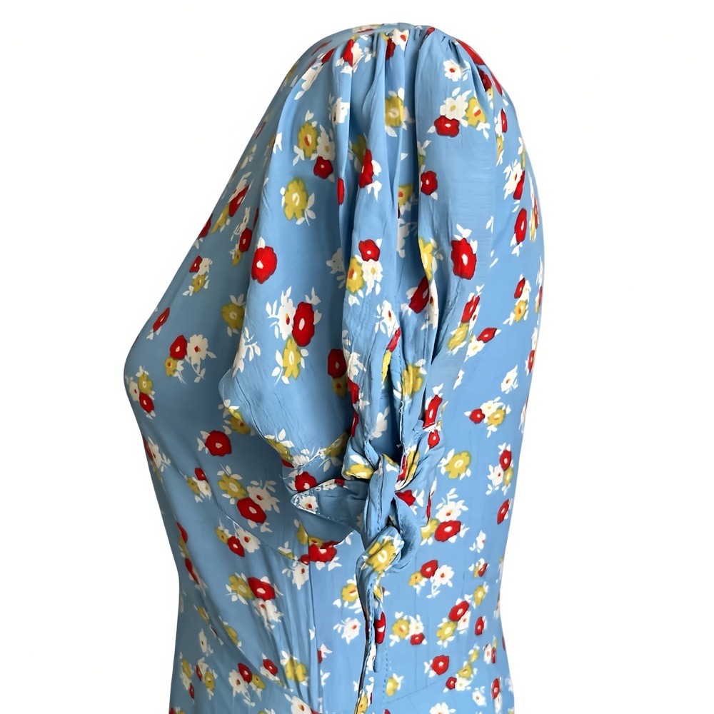 Faithfull The Brand Erin Midi Dress – Blue Ditsy Floral – Size 2 (XS) - Picture 7 of 8